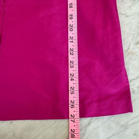 Talbots 100% Silk Fuchsia Pink Long Sleeve Button Up Blouse Collared Size 8 - Picture 5 of 7
